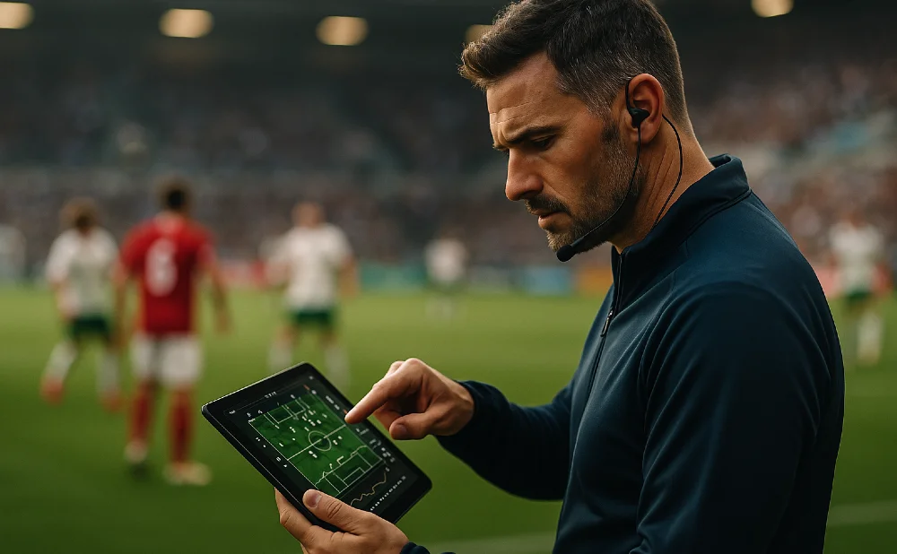Trainer mit Tablett